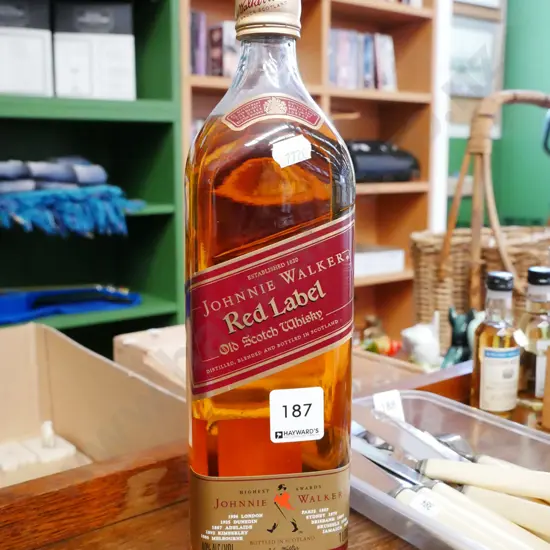 1L bottle Johnny Walker Red Label whisky