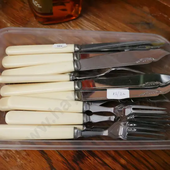 bone handled fish knives and forks
