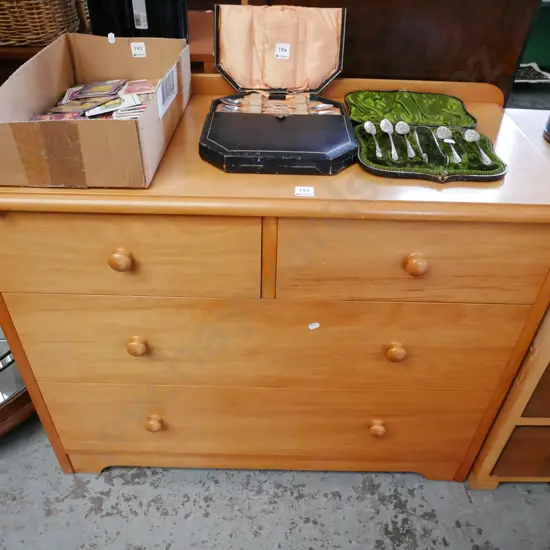 chip board veneer 4 drawer lowboy H-700 W-900 D-410