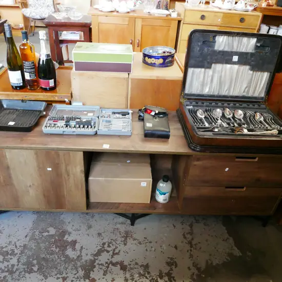 mdf faux wood veneer sideboard H-500 W-1500 D-380