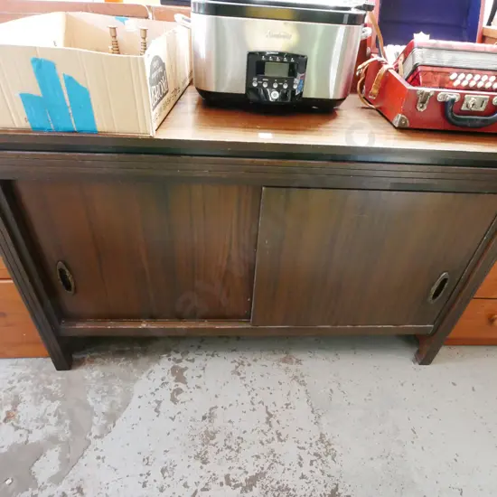dark stained 1970s credenza H-740 W-1200 D-500