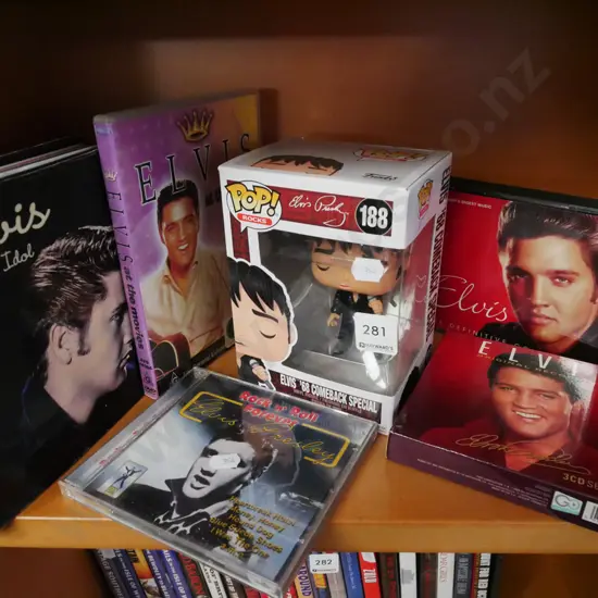 Elvis books, CDs, DVDs, Pop Rock figurine