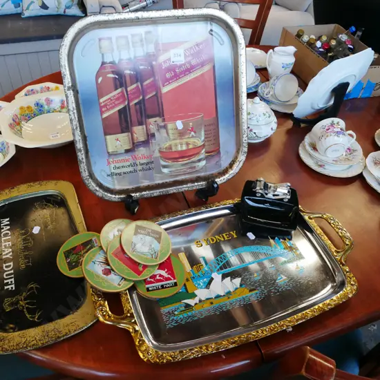 3x advertising trays