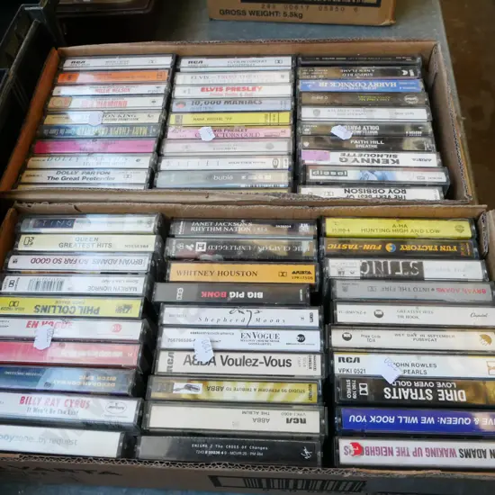 2 boxes of tape cassettes - orange dots