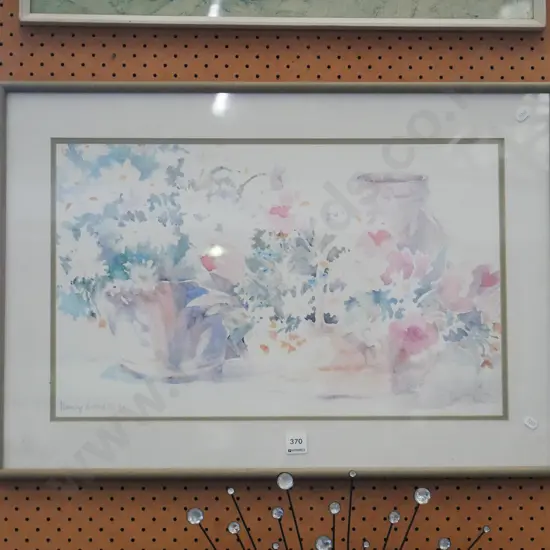 framed watercolour - flowers