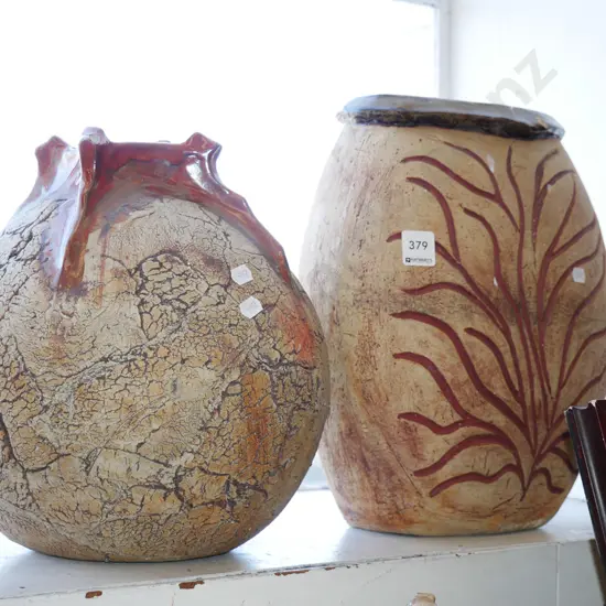 2x large pottery vases H-330