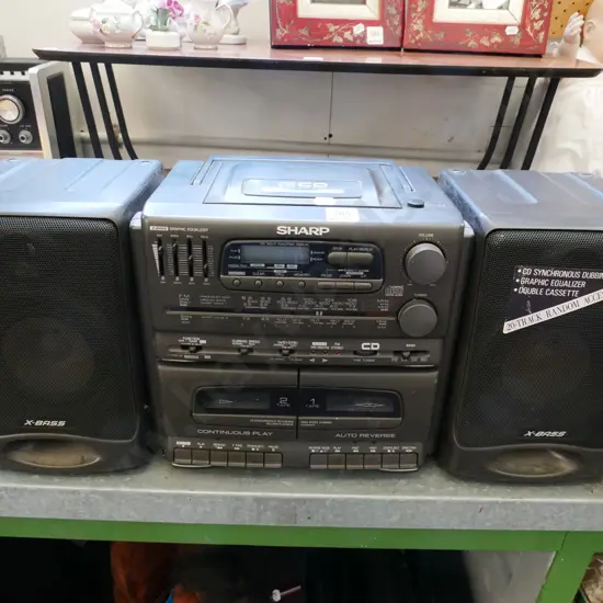 Sharp twin cassette player