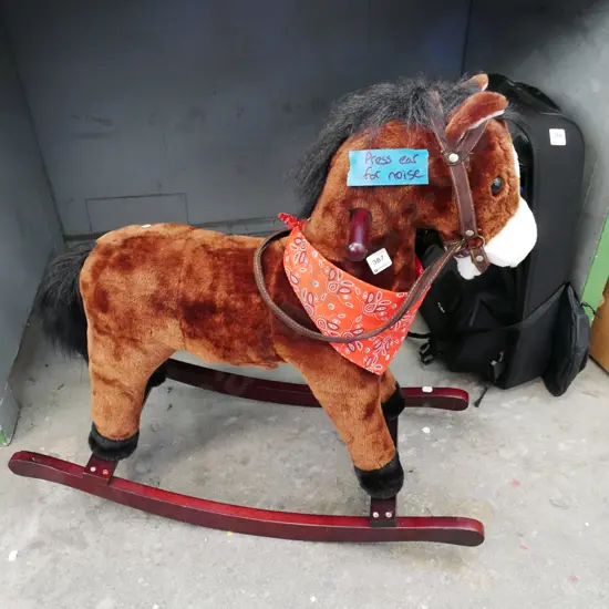 child's soft rocking horse with sound