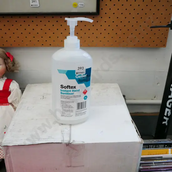 box; Geller hand sanitiser