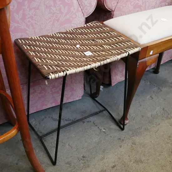 retro woven plastic stool
