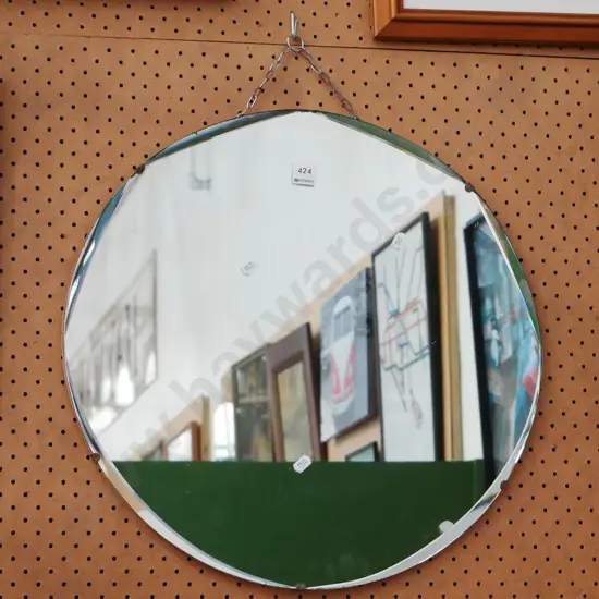 circular bevelled edge wall mirror