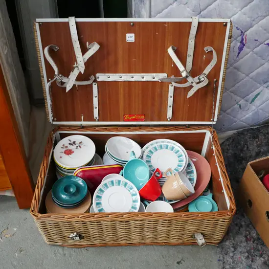 Regal picnic hamper and assorted contents