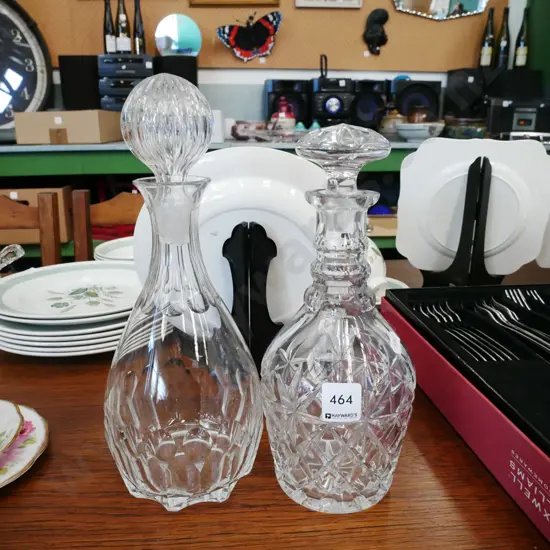 2x cut crystal decanters H-300