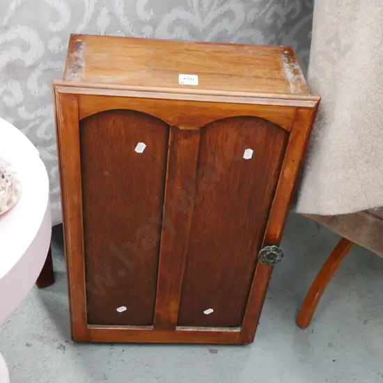 solid oak wall mounted cupboard H-570 W-340 D-170