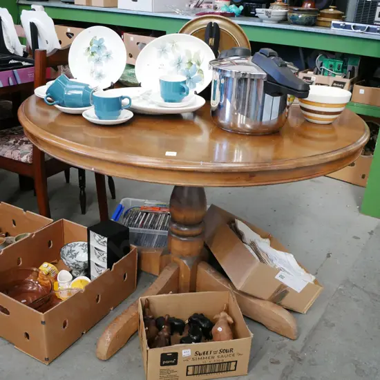 solid wood pedestal dining table - no chairs H-760 Diam-1150