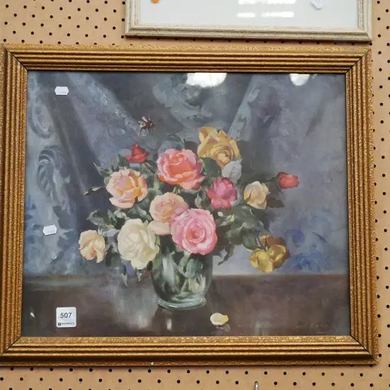 framed floral print  