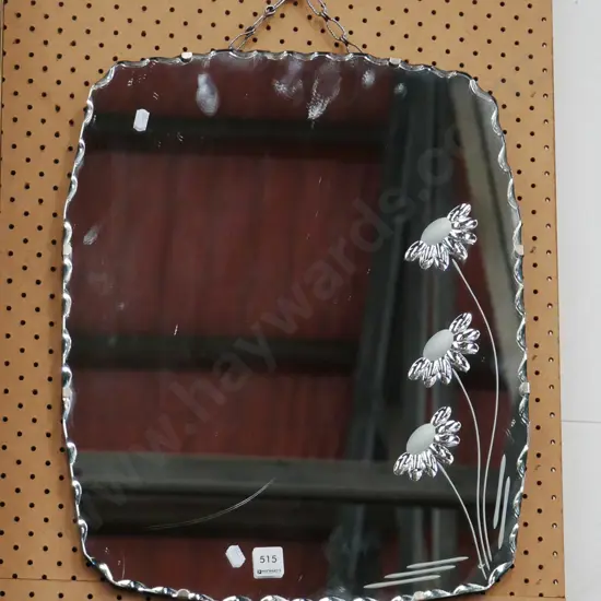 scalloped edge daisy themed wall mirror