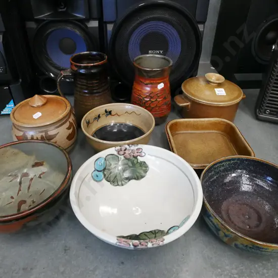 studio pottery tankard, bowl, vase etc