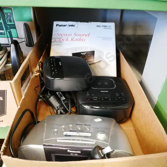box; clock radios