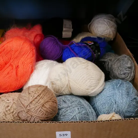box of knitting yarn
