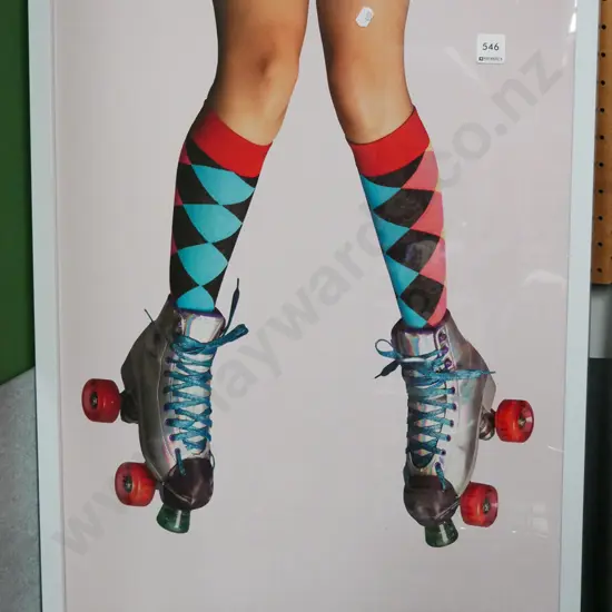 framed poster print - roller skates