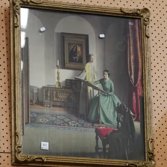 gilt framed print- The Sampler