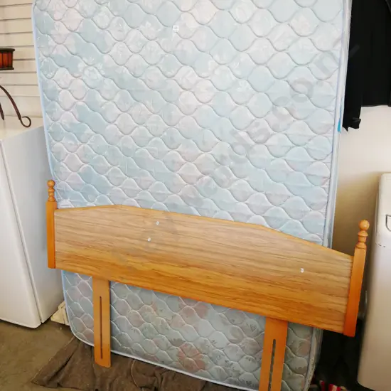double bed base, mattress and headboard