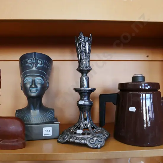 enamel stove top perc, plated lamp base, Egyptian figurine Lamp base H-310