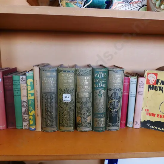 shelf of vintage books