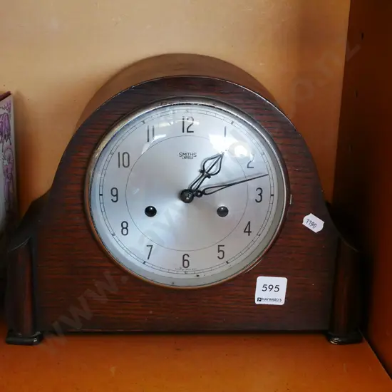Smiths oak cased mantle clock