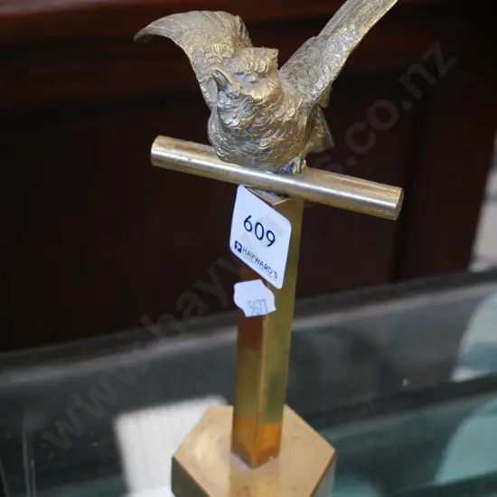brass bird themed jewellery stand H-180