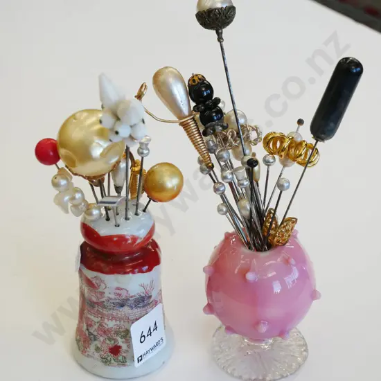 2x hat pin holders and hat pins