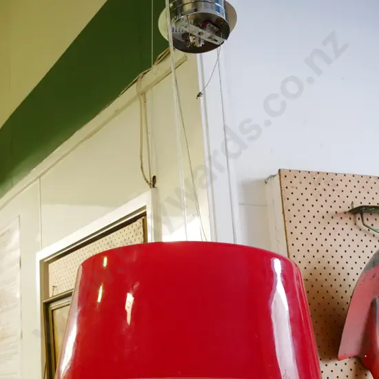 red glass pendant light fitting