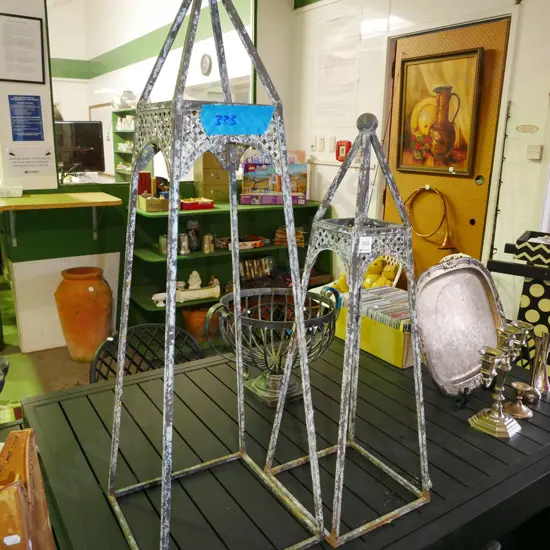 2x light, metal plant climbing frames Tallest  H-930