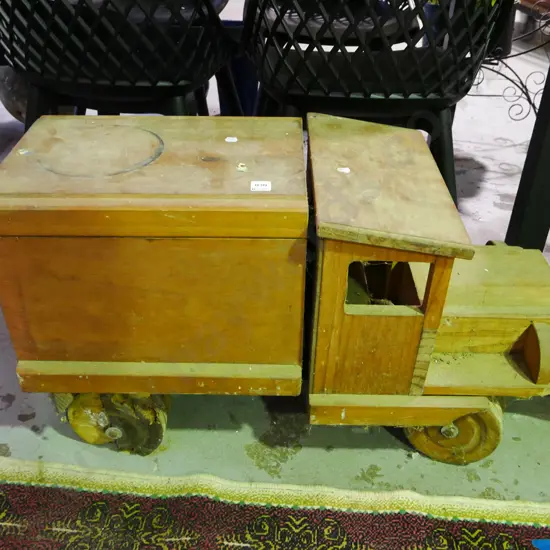 homemade child's ride on truck - some dry rot, needs attention  H-450