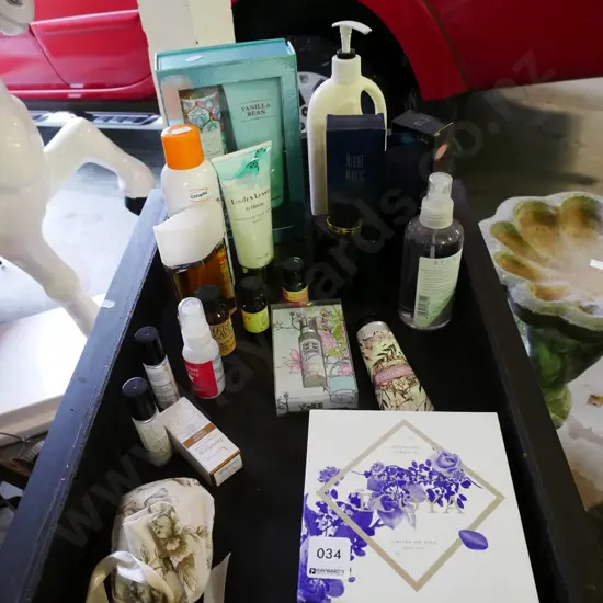 perfumes, moisturiser, soaps etc