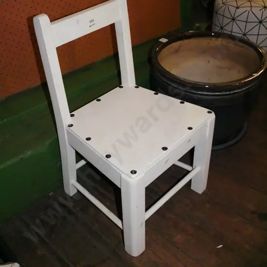 white painted child's chair