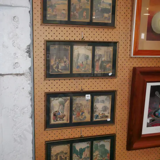 4x framed triptych prints - Medieval months of the year