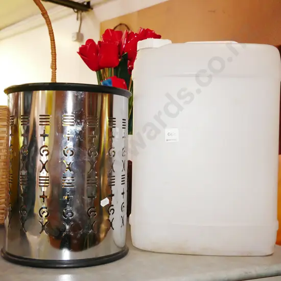 20L plastic water container, rubbish bin