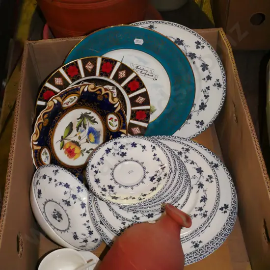box; Doulton plates, cup, saucers, plates etc