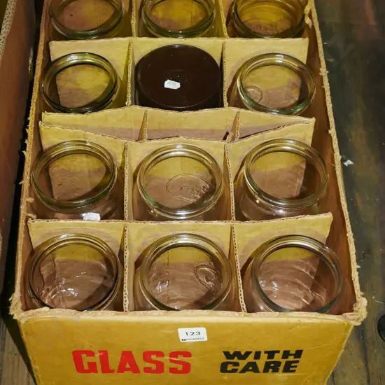 box of storage glasses