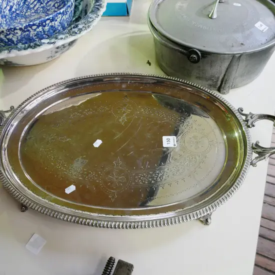 heavy footed plated tray L-600