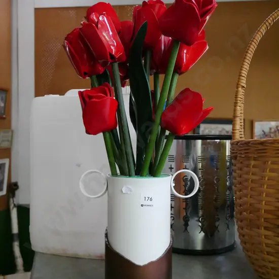 vase, faux tulips H-620
