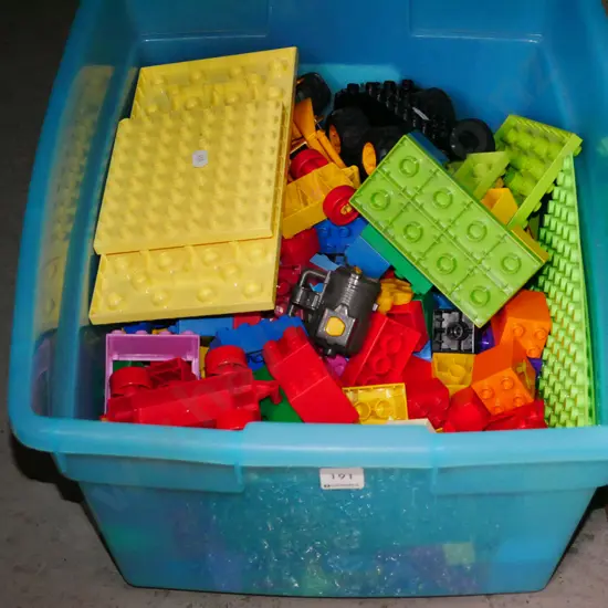 tray of Duplo blocks