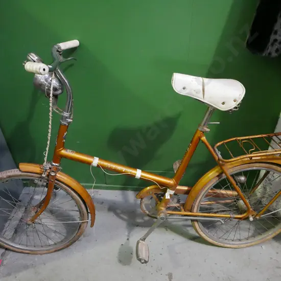 gold Raleigh 20 with Dynamo operated lights - needs attention