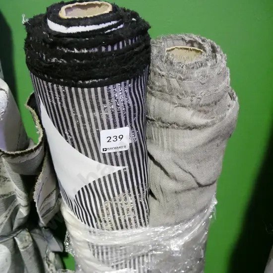 2x bolts of upholstery fabric -grey with diamonds, grey