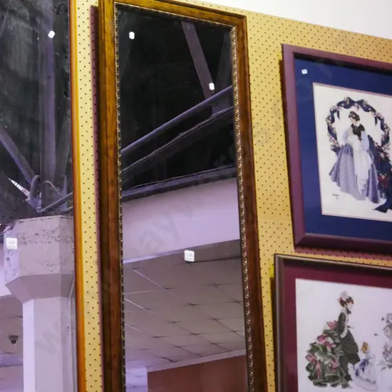 wood framed wall mirror