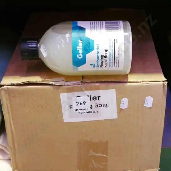 box; Geller antibacterial hand soap