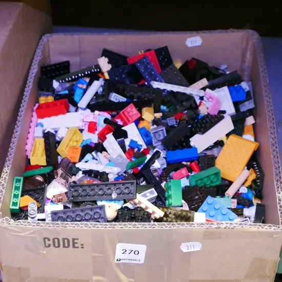 box of Lego pieces