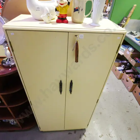 wooden lockable 2 door cabinet- keys in office H-1500 W-700 D-330